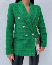 Load image into Gallery viewer, Double-Breasted Green Blazer
